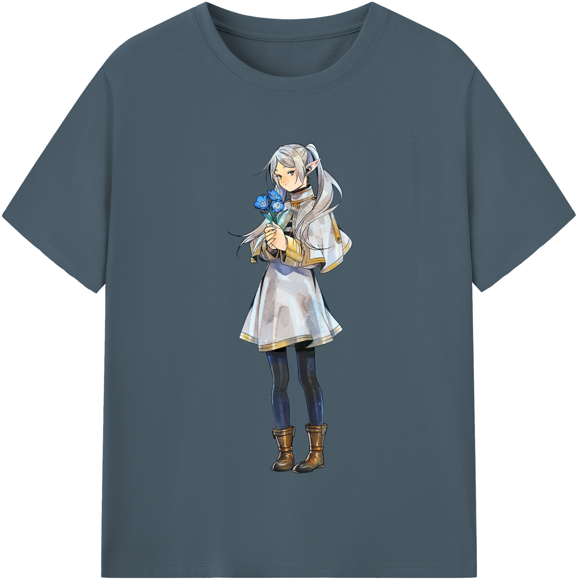 （画像用） 葬送のフリーレン Frieren 綿100％半袖Tシャツ（フロントプリント）